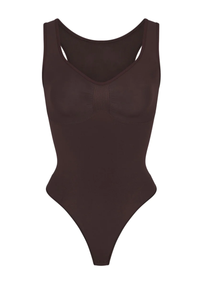 customizable scoop neck thong bodysuit 